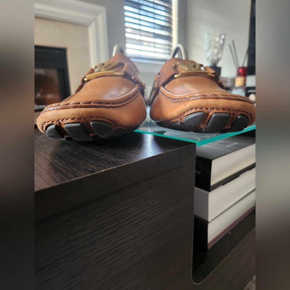 Louis Vuitton Men's Brown Leather Loafers - Picture 3 of 10